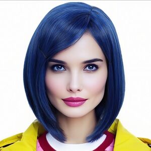 Linfairy Short Blue Bob Wig